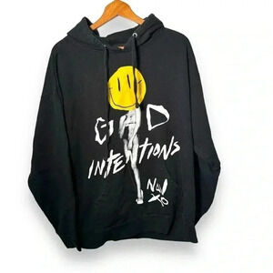 NAV XO the Weeknd Good Intentions Black  Yellow Smiley hoodie XL